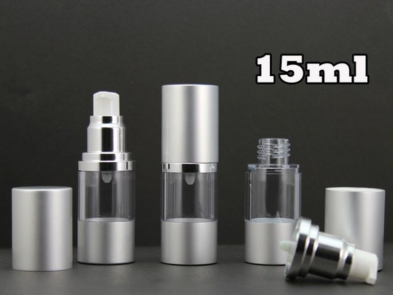 Download Free Shipping Empty Airless Pump bottles Clear Silver | Etsy
