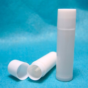 50 contenedores vacíos de LIP BALM (tubos y tapas) blanco - ¡Envío gratis!