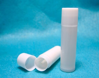 500 Empty LIP BALM Containers (Tubes & Caps) White - Free Shipping!