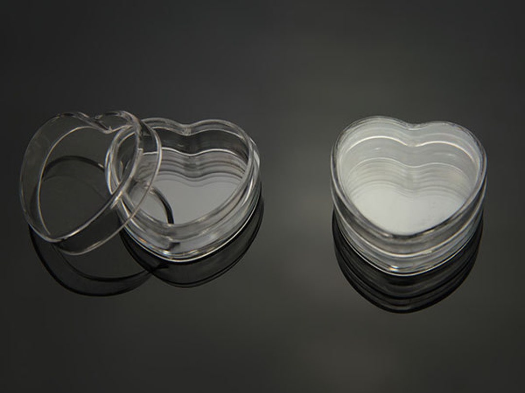 12x Empty Cosmetic Lip Balm Pots Container Clear Heart Shaped 5g/5ml/0