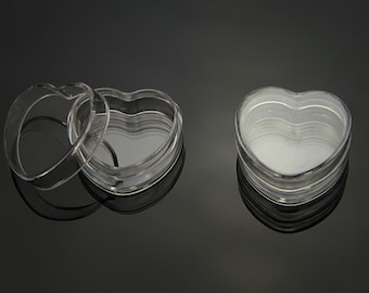 12x Empty Cosmetic Lip Balm Pots Container Clear Heart Shaped 5g/5ml/0.17oz