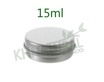 Empty Cosmetic Pots Jar Containers Tin Aluminium Silver 15ml