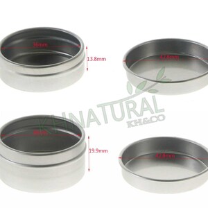 Empty Cosmetic Pots Lip Balm Container Jar Silver Aluminum Tins 10ml image 3