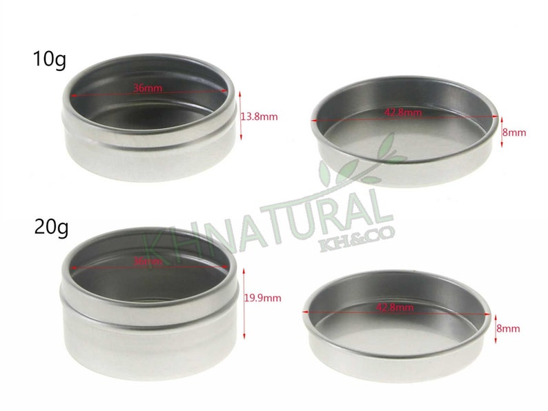 Empty Cosmetic Pots Lip Balm Container Jar Silver Aluminum Tins 10ml image 3