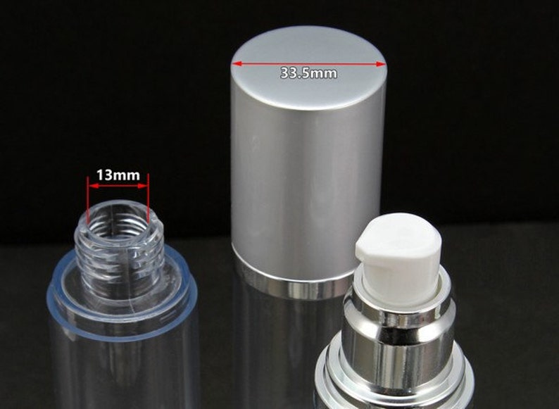 Download Free Shipping Empty Airless Pump bottles Clear Silver | Etsy