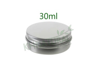 Empty Cosmetic Pots Jar Containers Tin Aluminium Silver 30ml 1oz