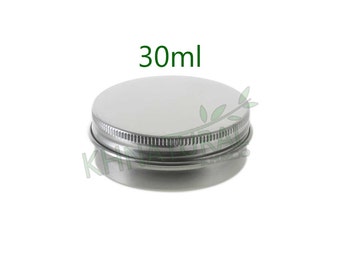 Empty Cosmetic Pots Jar Containers Tin Aluminium Silver 30ml 1oz