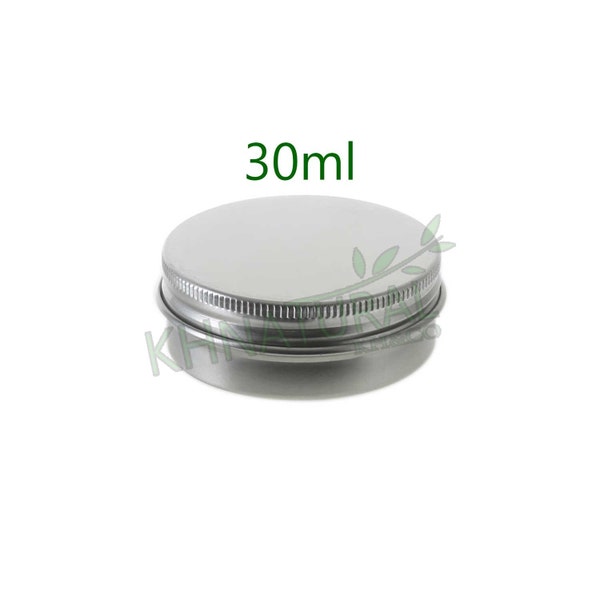 Empty Cosmetic Pots Jar Containers Tin Aluminium Silver 30ml 1oz