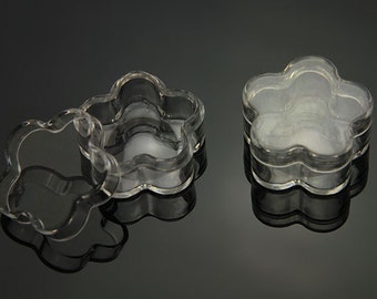 12x Empty Cosmetic Lip Balm Pots Container Clear Daisy Flower 5g/5ml/0.17oz
