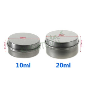 Empty Cosmetic Pots Lip Balm Container Jar Silver Aluminum Tins 10ml image 2