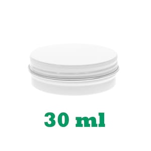Free shipping - Empty White Tin Cosmetic Pots Jar Containers Aluminium 30ml / 1oz