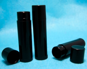 1000 Empty LIP BALM Containers (Tubes & Caps) Black - Free Shipping!