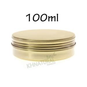 Empty Tin Cosmetic Pots Jar Containers Aluminium Gold 100ml