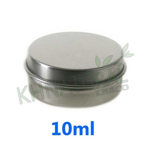 Empty Cosmetic Pots Lip Balm Container Jar Silver Aluminum Tins 10ml image 1