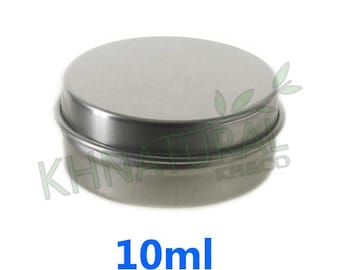 Empty Cosmetic Pots Lip Balm Container Jar Silver Aluminum Tins 10ml