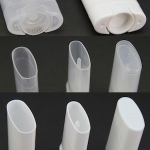 Empty Oval Lip Balm Tubes Deodorant Containers Clear White 15ml image 2