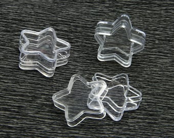 10x Cosmetic Empty STAR  Lip Balm Pot Jar Sample Container Clear 5ml/0.17oz