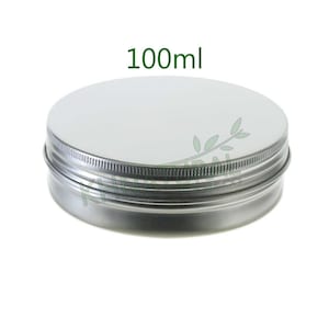 Empty Cosmetic Pots Jar Containers Tin Aluminium Silver 100ml