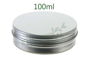 Empty Cosmetic Pots Jar Containers Tin Aluminium Silver 100ml