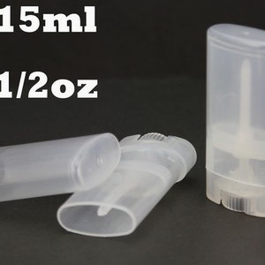 Empty Oval Lip Balm Tubes Deodorant Containers Clear White 15ml image 3