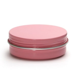 Free shipping - Empty Pink Tin Cosmetic Pots Jar Containers Aluminium 60ml 2oz