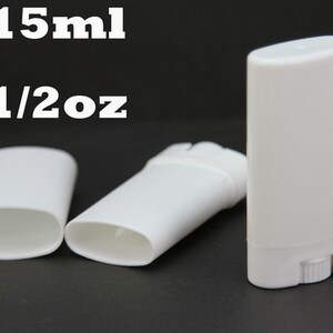 Empty Oval Lip Balm Tubes Deodorant Containers Clear White 15ml image 4
