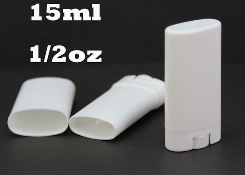 Empty Oval Lip Balm Tubes Deodorant Containers Clear White 15ml image 4