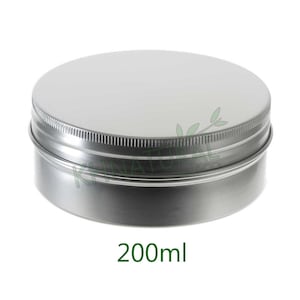 200ml Aluminium Tins Silver Cosmetic Pots Jar Containers