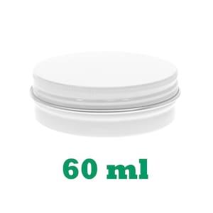 Free shipping - Empty White Tin Cosmetic Pots Jar Containers Aluminium 60ml 2oz