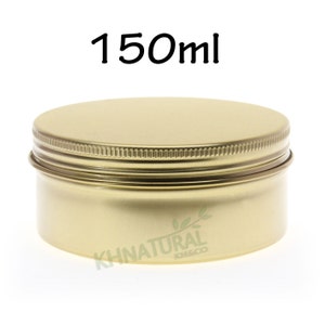 Peut inclure: Un récipient en métal doré avec un couvercle à vis. Le récipient a une capacité de 150 ml.