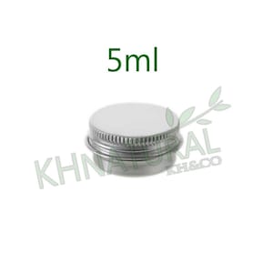 Leere Kosmetik Töpfe Glas Container Zinn Aluminium Silber 5ml