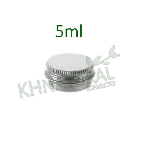 Empty Cosmetic Pots Jar Containers Tin Aluminium Silver 5ml