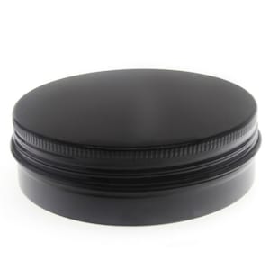 Spedizione gratuita - Vuoto BLACK Tin Cosmetic Pots Jar Containers Alluminio 100ml 3.4oz