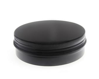 Free shipping - Empty BLACK Tin Cosmetic Pots Jar Containers Aluminium 100ml 3.4oz