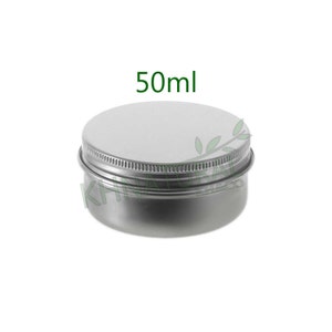 Empty Cosmetic Pots Jar Containers Tin Aluminium Silver  50ml