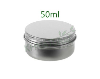 Empty Cosmetic Pots Jar Containers Tin Aluminium Silver  50ml