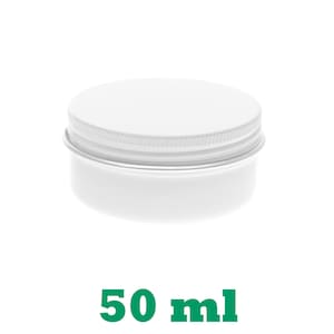 Free shipping - Empty WhiteTin Cosmetic Pots Jar Containers Aluminium 50ml 1.69oz