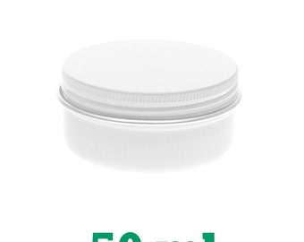 Free shipping - Empty WhiteTin Cosmetic Pots Jar Containers Aluminium 50ml 1.69oz