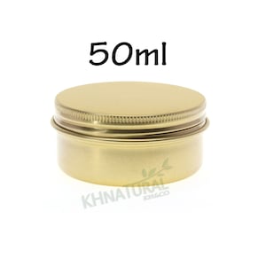 Empty Tin Cosmetic Pots Jar Box Containers Aluminium Gold 50ml