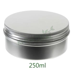 Empty Cosmetic Pots Jar Containers Tin Aluminium Silver 250ml