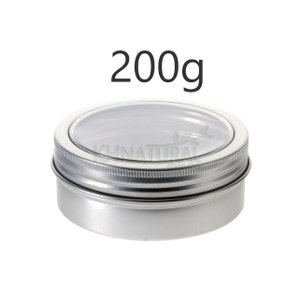 200ml View Window Aluminium Pots Tins Cosmetic Container Jar