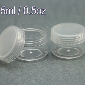 10 x leere kosmetische Kunststoff Töpfe Behälter 15ml/0,5 oz transluzenten Deckel