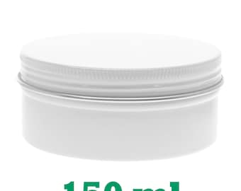 Free shipping - Empty WHITETin Cosmetic Pots Jar Containers Aluminium 150ml 5oz