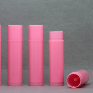 Recipientes vazios de tubos LIP BALM rosa 0,15 onças (pacote de 10/50/100/300)