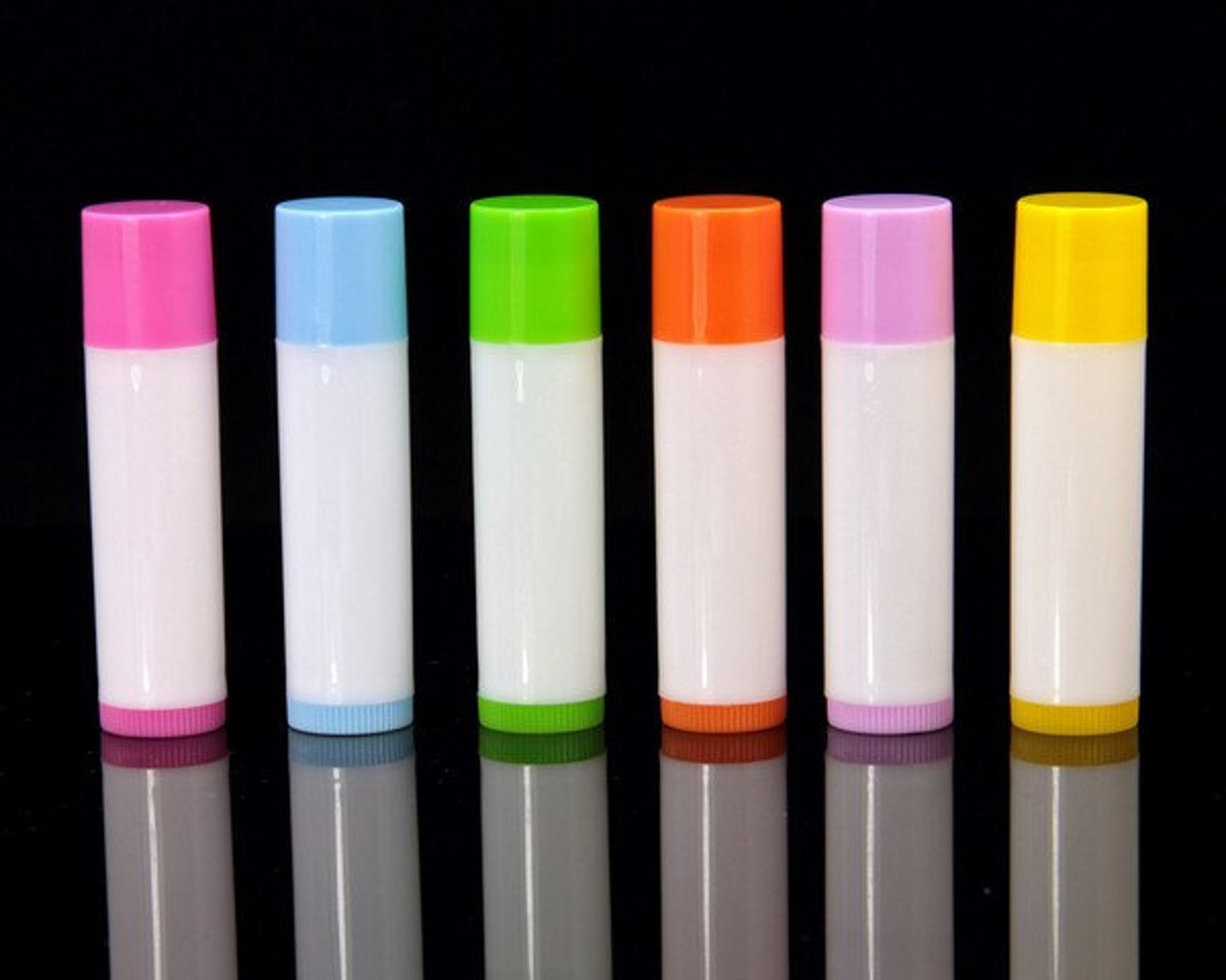 Empty Lip Balm Tubes Containers White Tube with Colorful Cap Etsy