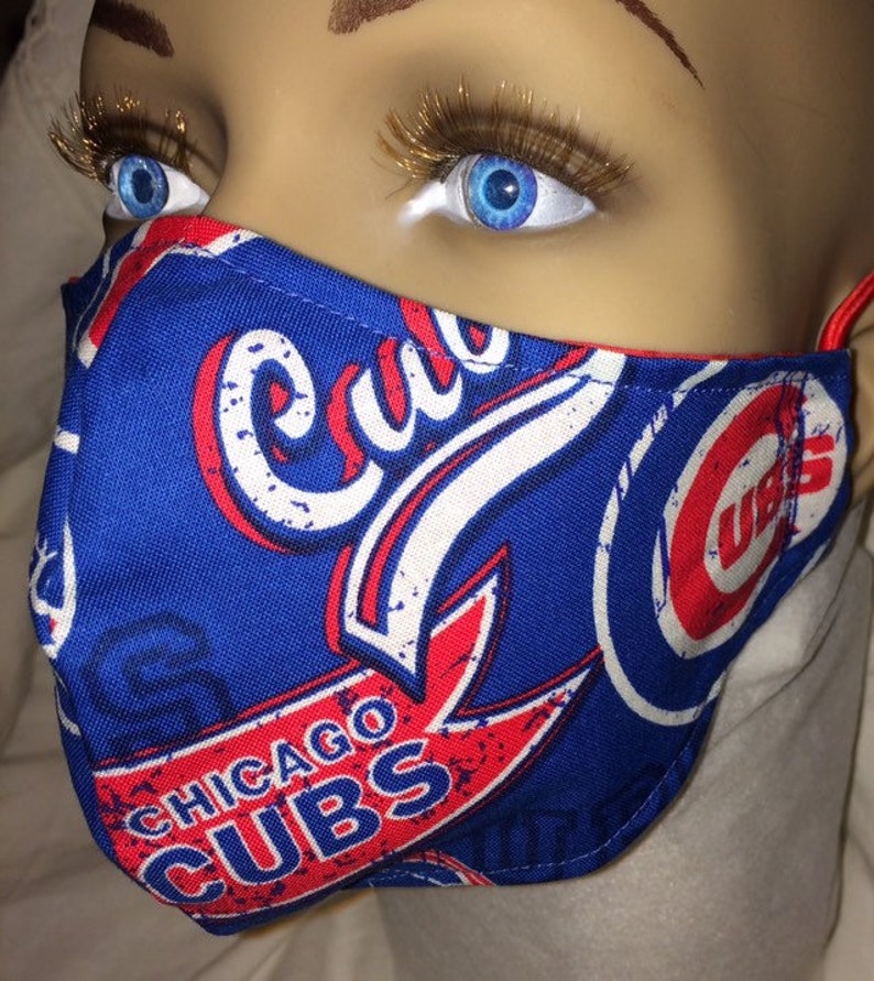 Face MASK Chicago CUBS MLB Baseball Handmade Contour 100 Etsy