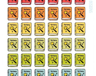 Fantasy Genre Stickers - Planner Stickers - Genre Stickers - Book Icons - Book Journal Stickers - Book Planner Stickers - Reading Stickers