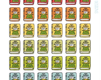 Non-Fiction Genre Stickers - Planner Stickers - Genre Stickers - Book Icons - Book Journal Sticker - Book Planner Sticker - Reading Stickers