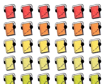 Doodle Audiobook Icons - Planner Stickers - Audiobook - Listening book - Book Journal Stickers - Book Planner Stickers - Reading Stickers