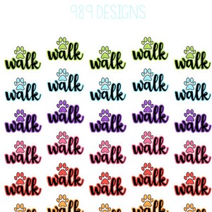 Walk the Dog- Planner Stickers- Animal Stickers- Pet Stickers- Dog